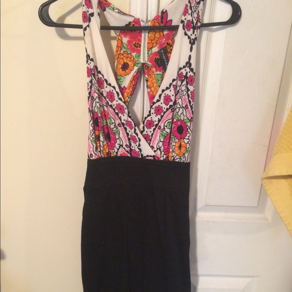 Floral plunge dress